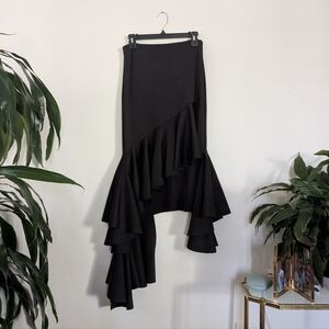 Black Ruffled Women's Skirt